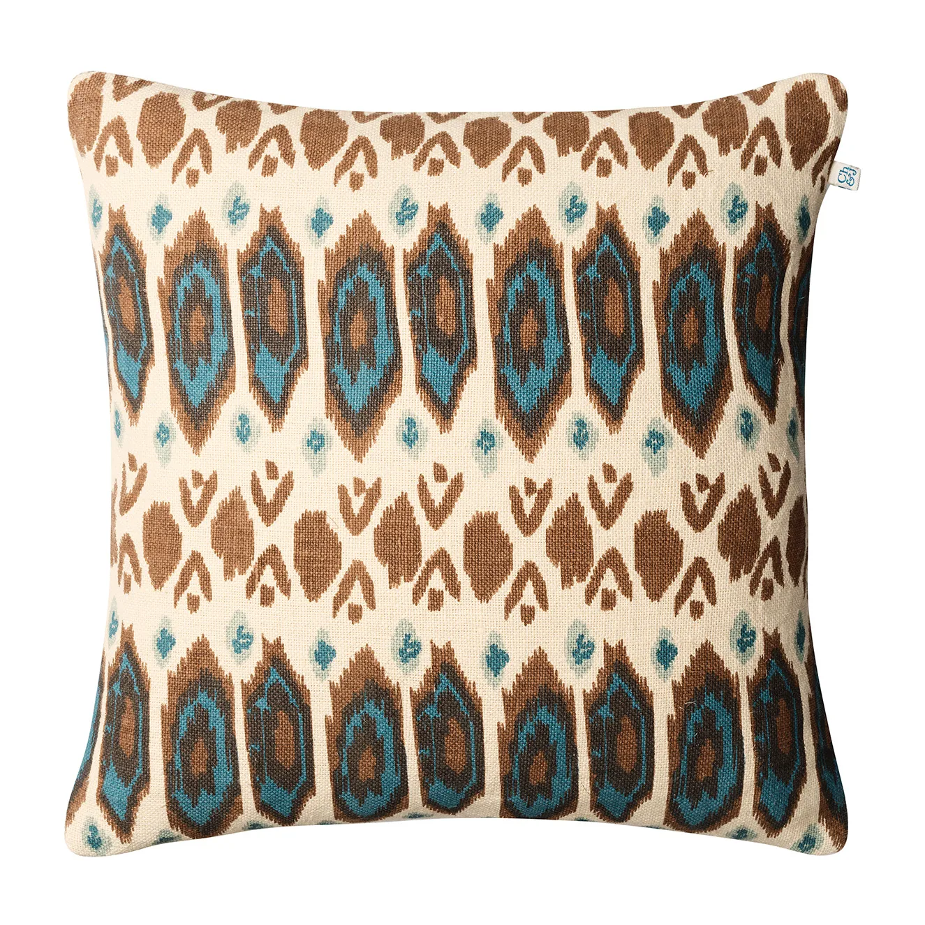 Funda de cojín Ikat Bombay 50x50 cm, Taupe-heaven blue-aqua Chhatwal & Jonsson