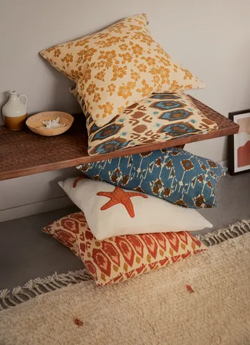 Funda de cojín Ikat Bombay 50x50 cm - Taupe-heaven blue-aqua - Chhatwal & Jonsson