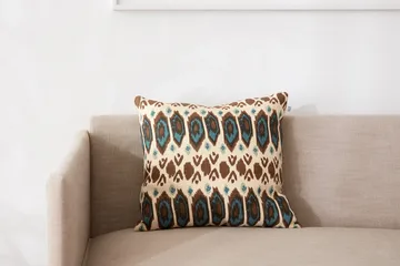Funda de cojín Ikat Bombay 50x50 cm - Taupe-heaven blue-aqua - Chhatwal & Jonsson