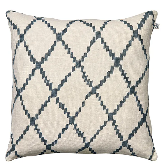Funda de cojín Ikat Kerela 50x50 cm, blanco-azul Chhatwal & Jonsson