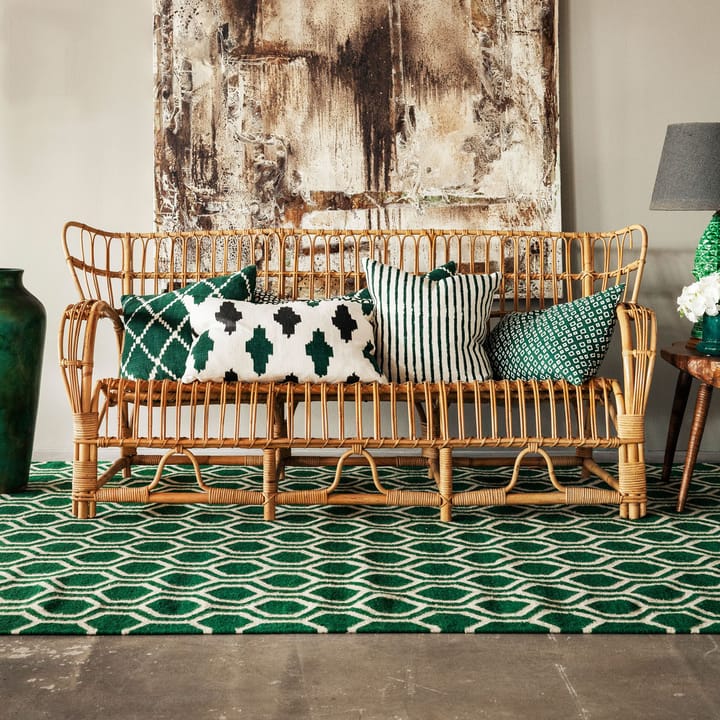 Funda de cojín Ikat Kerela 50x50 cm, verde-blanco Chhatwal & Jonsson