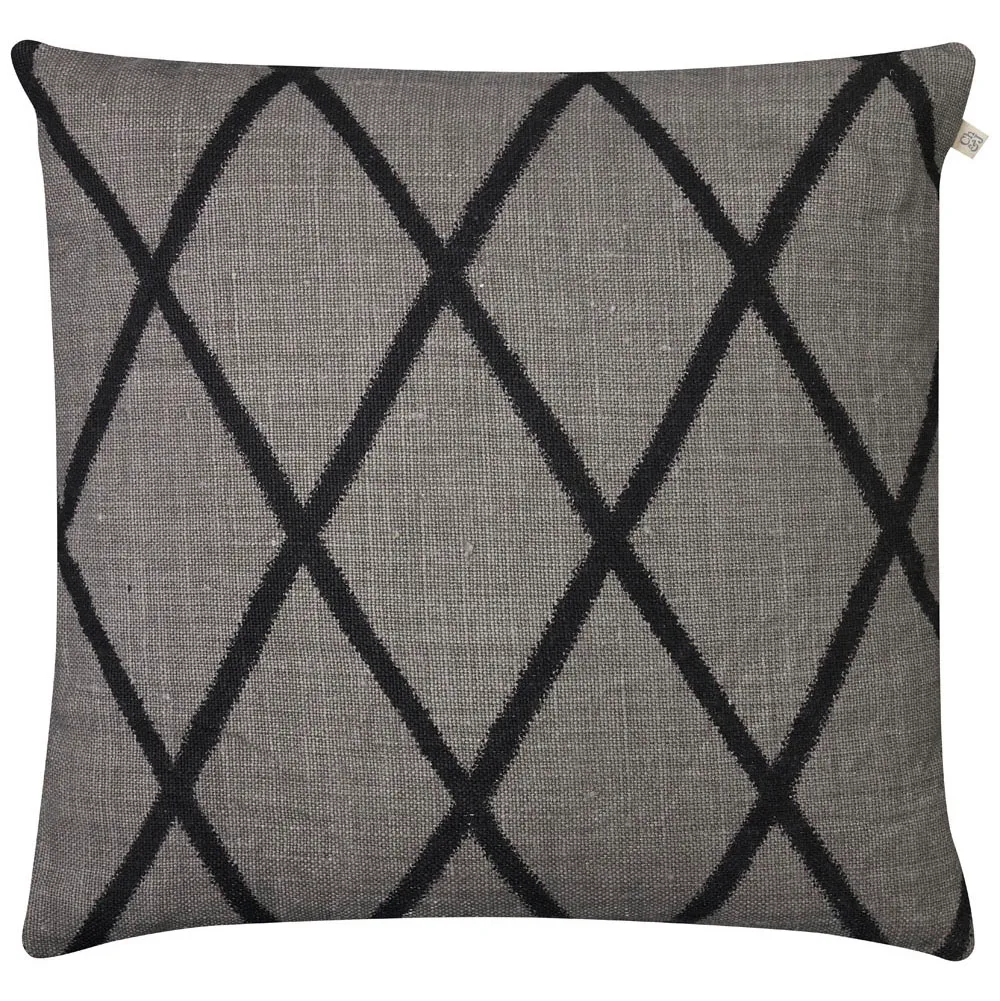Funda de cojín Ikat Orissa 50x50 cm, gris-negro Chhatwal & Jonsson
