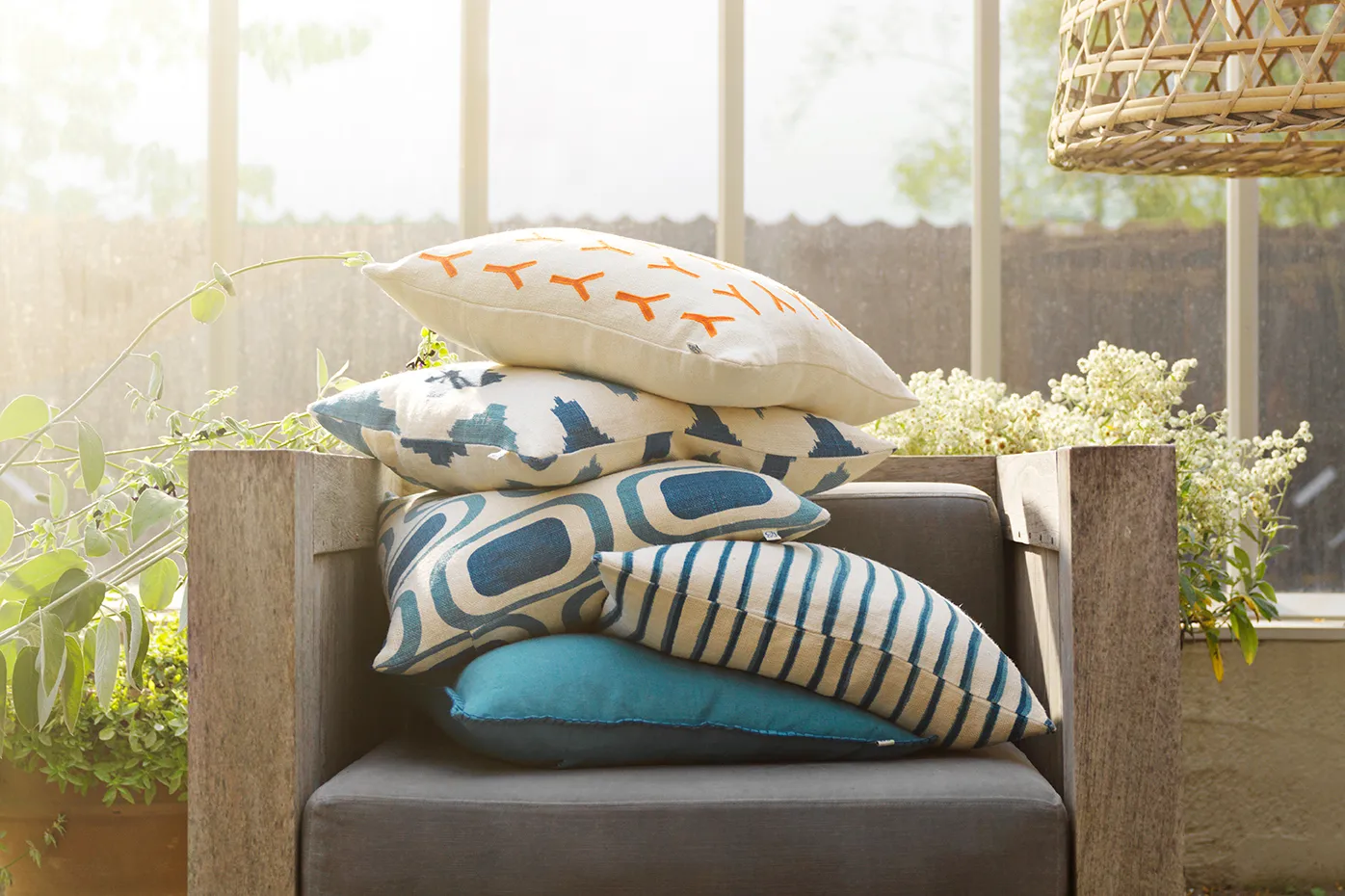 Funda de cojín Jaipur Stripe 50x50 cm, Heaven blue-palace blue Chhatwal & Jonsson