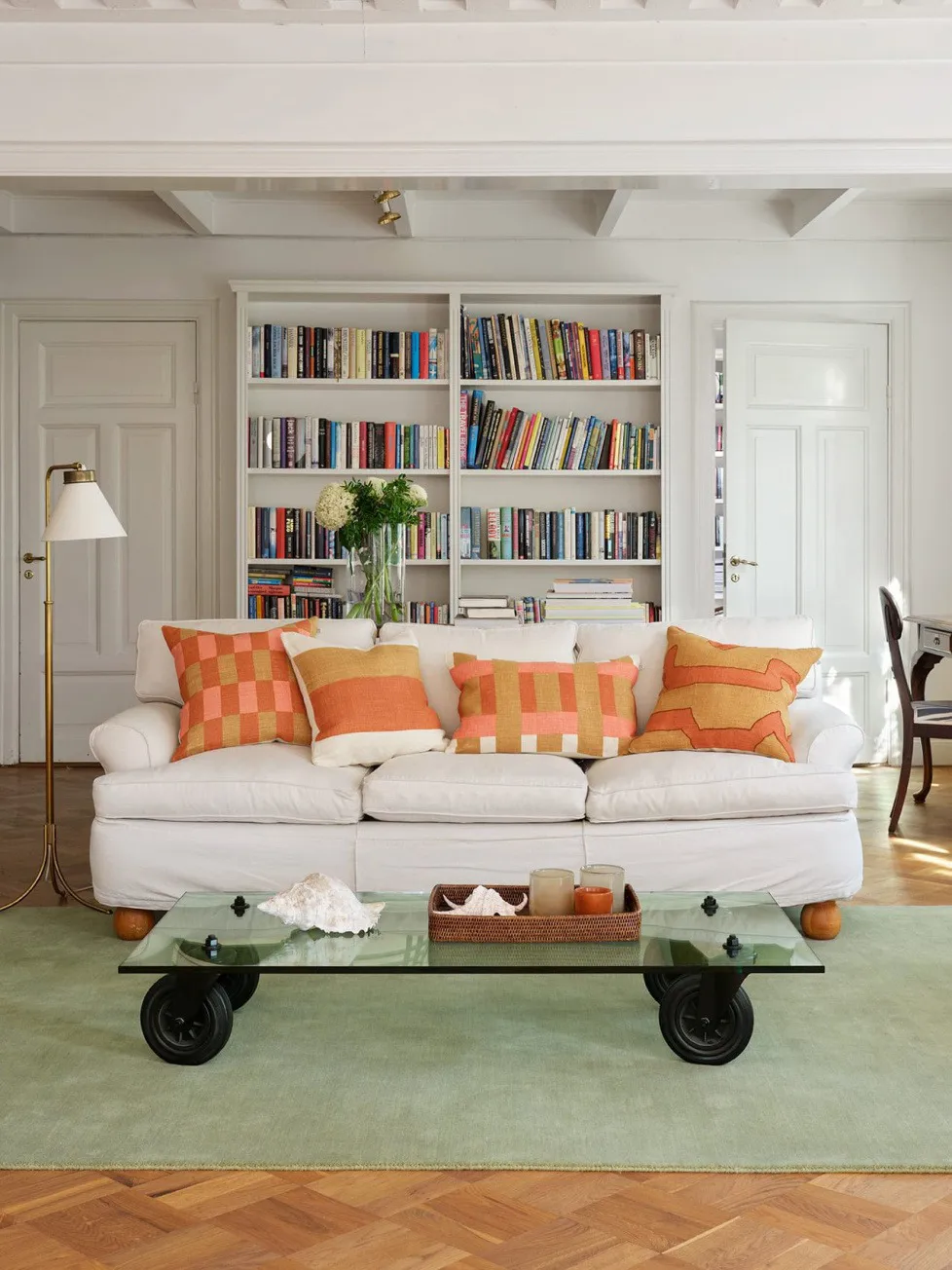 Funda de cojín Kumar 50x50 cm, Khaki-apricot orange Chhatwal & Jonsson