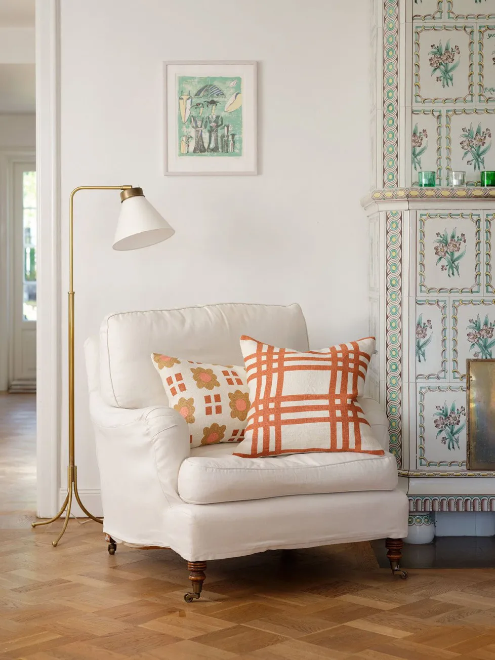 Funda de cojín Lalit 40x60 cm, Rose-apricot orange-khaki Chhatwal & Jonsson