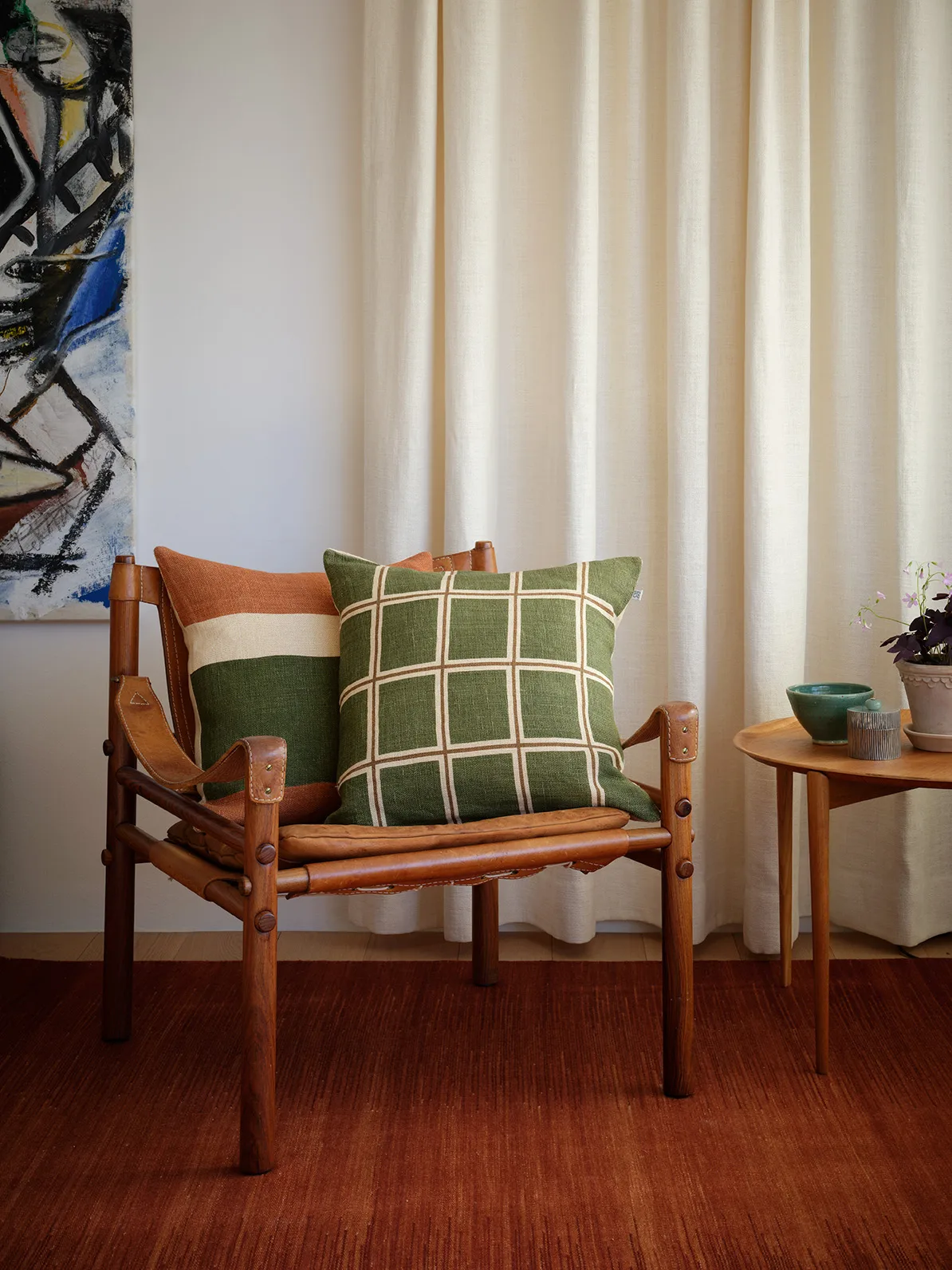 Funda de cojín Manali 50x50 cm, Apricot orange-cactus green Chhatwal & Jonsson