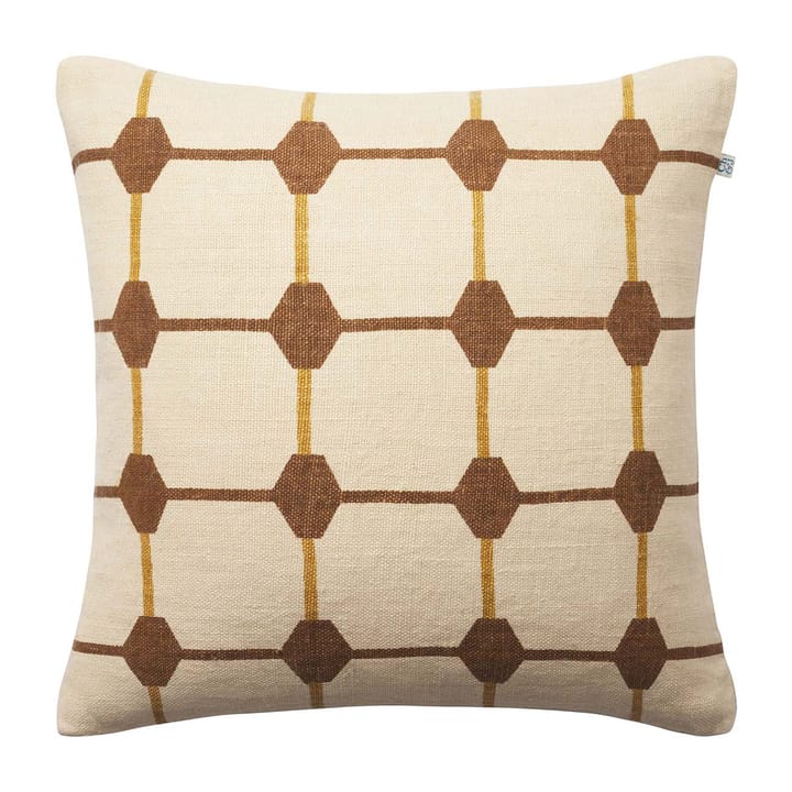 Funda de cojín Rakhi 50x50 cm, Taupe-spicy yellow Chhatwal & Jonsson