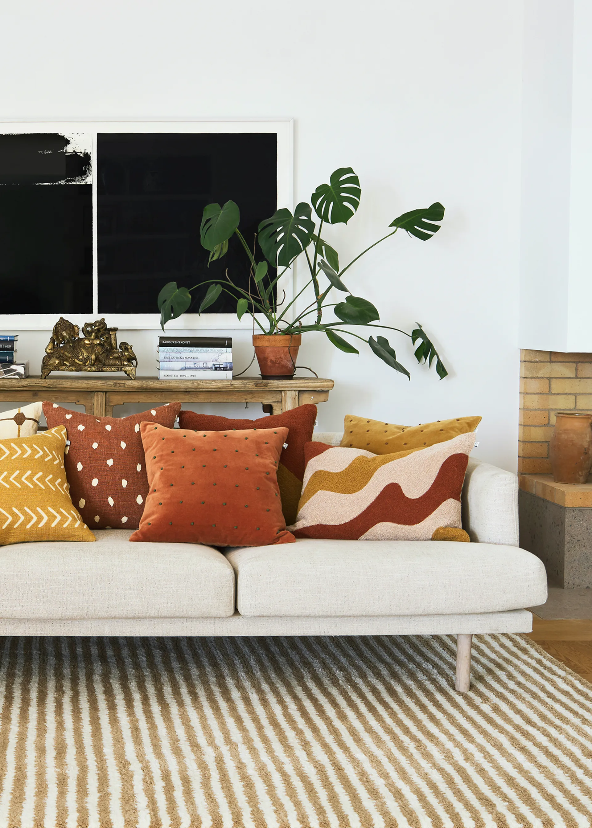 Funda de cojín Roma 50x50 cm, Masala yellow-cognac Chhatwal & Jonsson