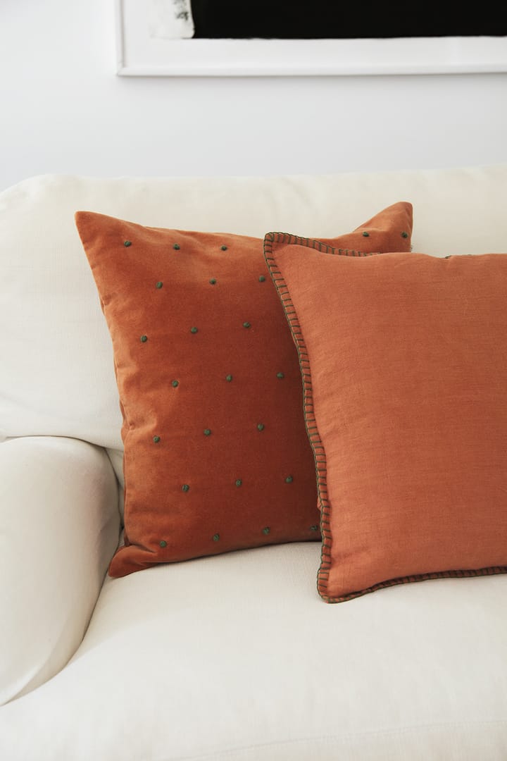 Funda de cojín Roma 50x50 cm, Terracotta-forest green Chhatwal & Jonsson