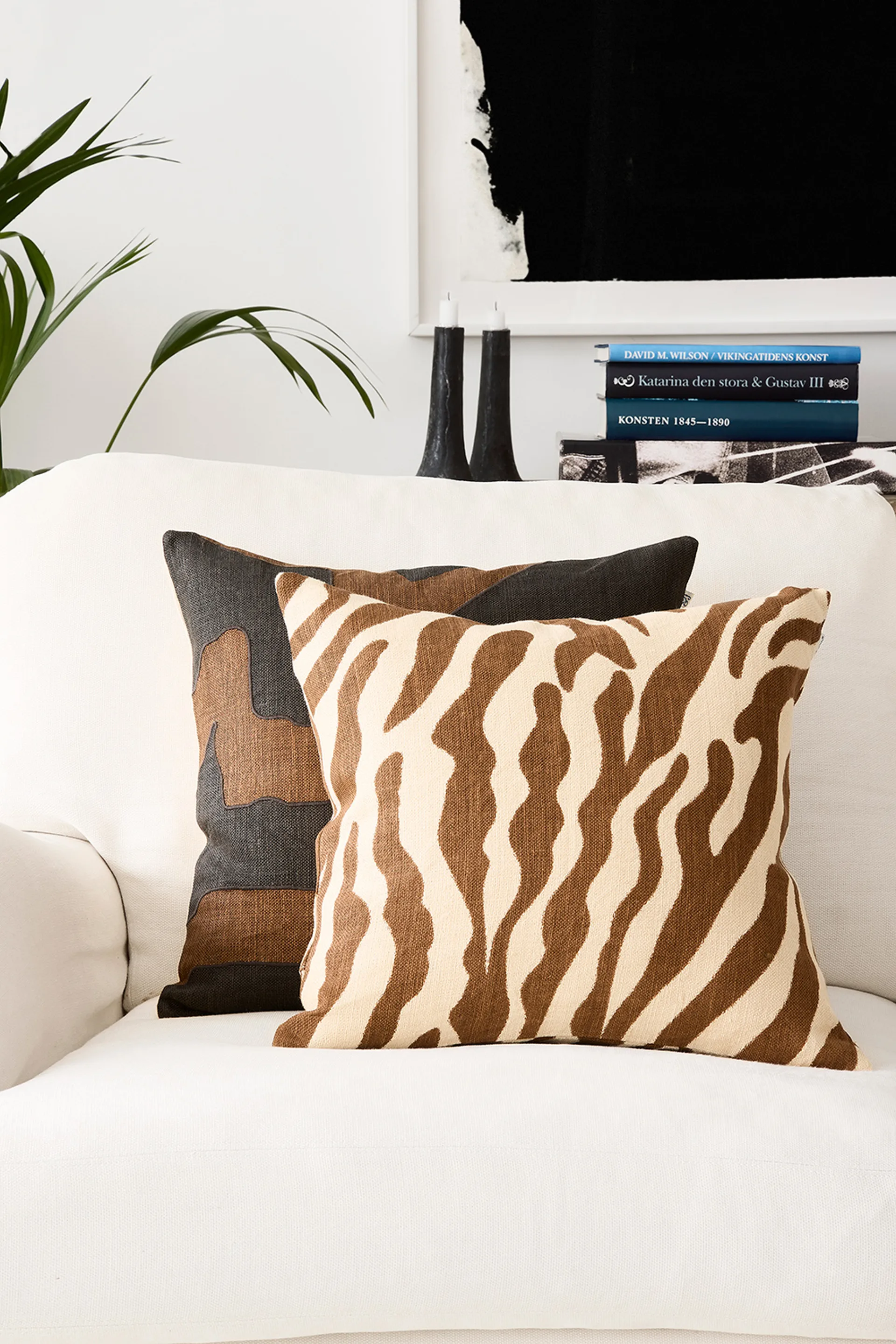 Funda de cojín Sikkim 50x50 cm, Taupe-Dark Brown Chhatwal & Jonsson