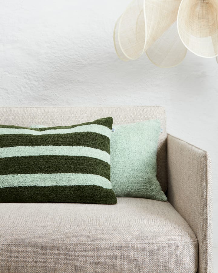 Funda de cojín Stripe linen boucle 40x60 cm, Cactus green-aqua Chhatwal & Jonsson