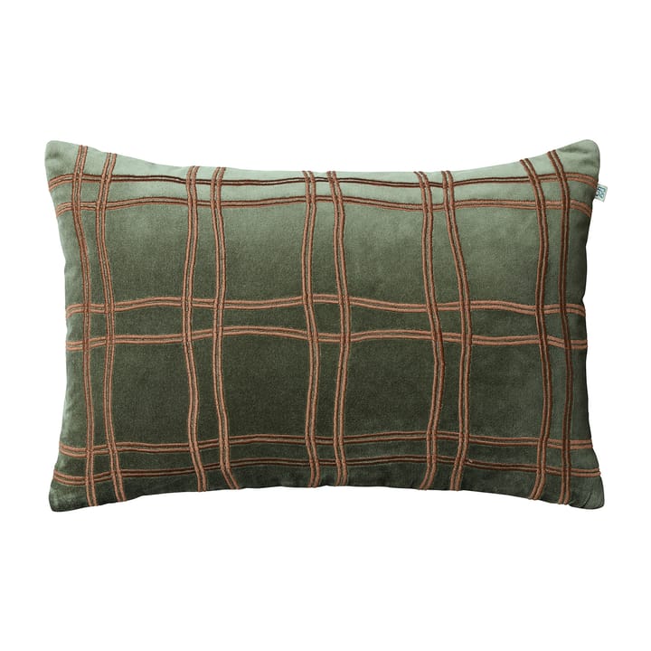 Funda de cojín Tattersall 40x60 cm - Forest green-cognac - Chhatwal & Jonsson