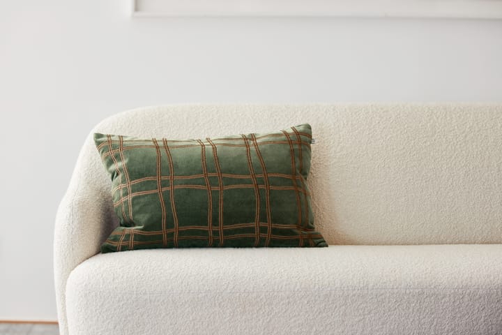 Funda de cojín Tattersall 40x60 cm, Forest green-cognac Chhatwal & Jonsson