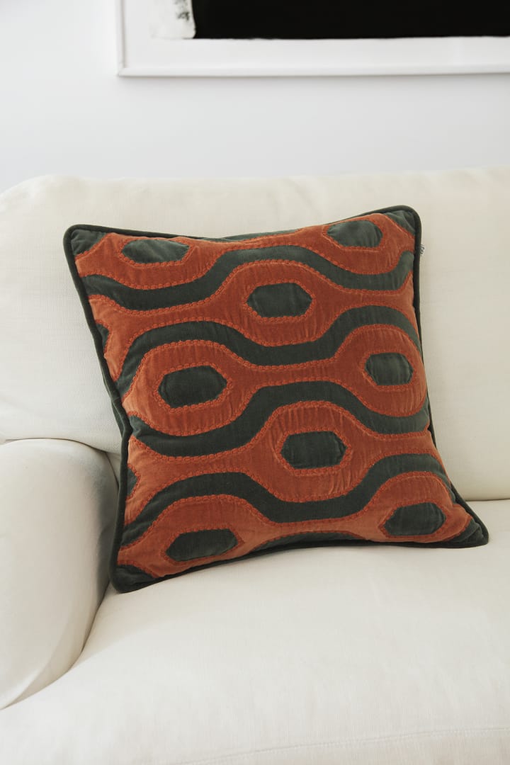 Funda de cojín Varanasi 50x50 cm, Forest green-terracotta Chhatwal & Jonsson