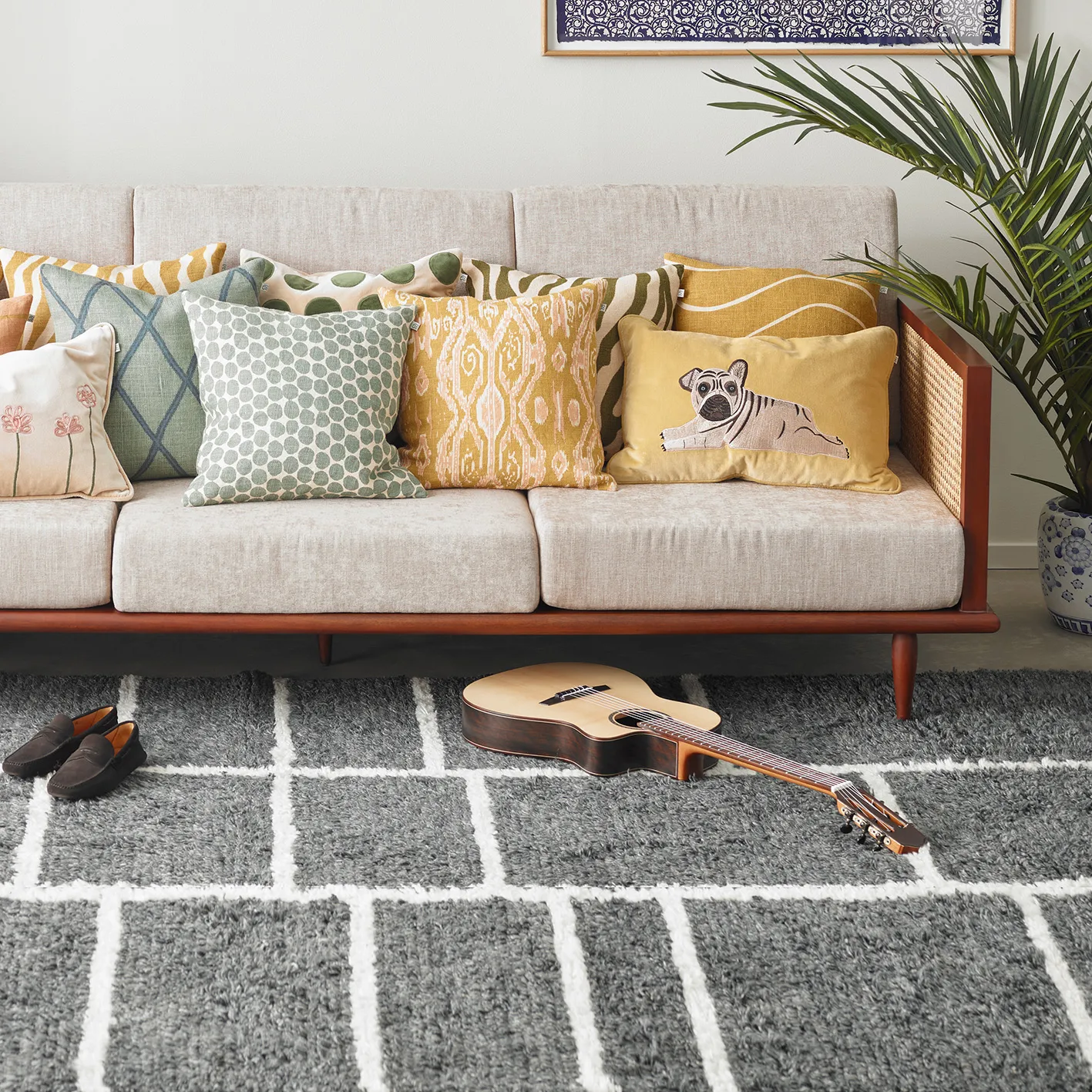 Funda de cojín Zebra 50x50 cm, Cactus green Chhatwal & Jonsson