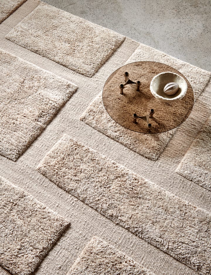Alfombra de lana Bricks 170x230 cm, Beige Classic Collection