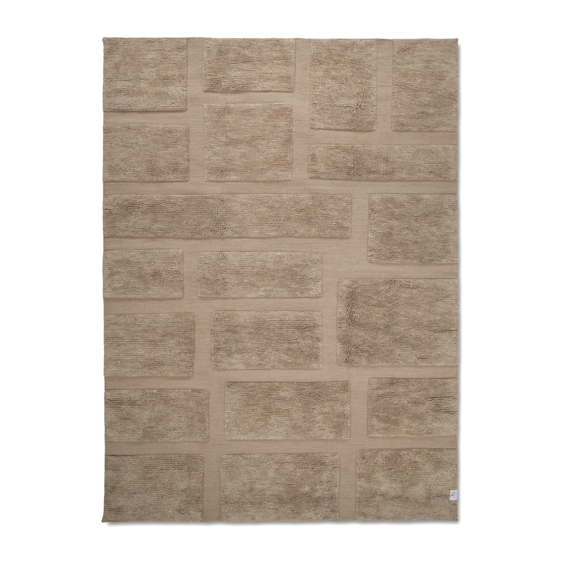 Alfombra de lana Bricks 200x300 cm, Beige Classic Collection