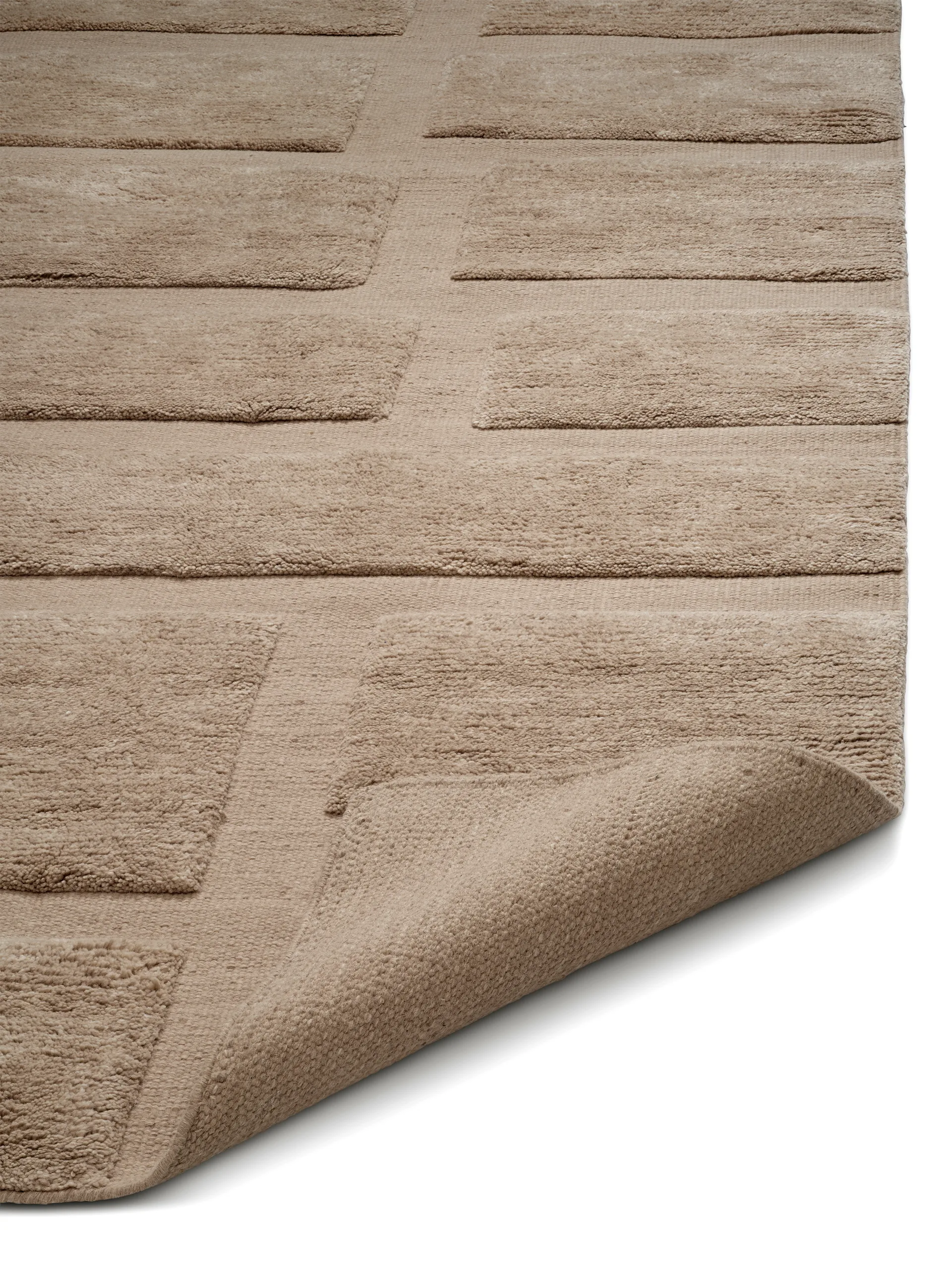 Alfombra de lana Bricks 200x300 cm, Beige Classic Collection