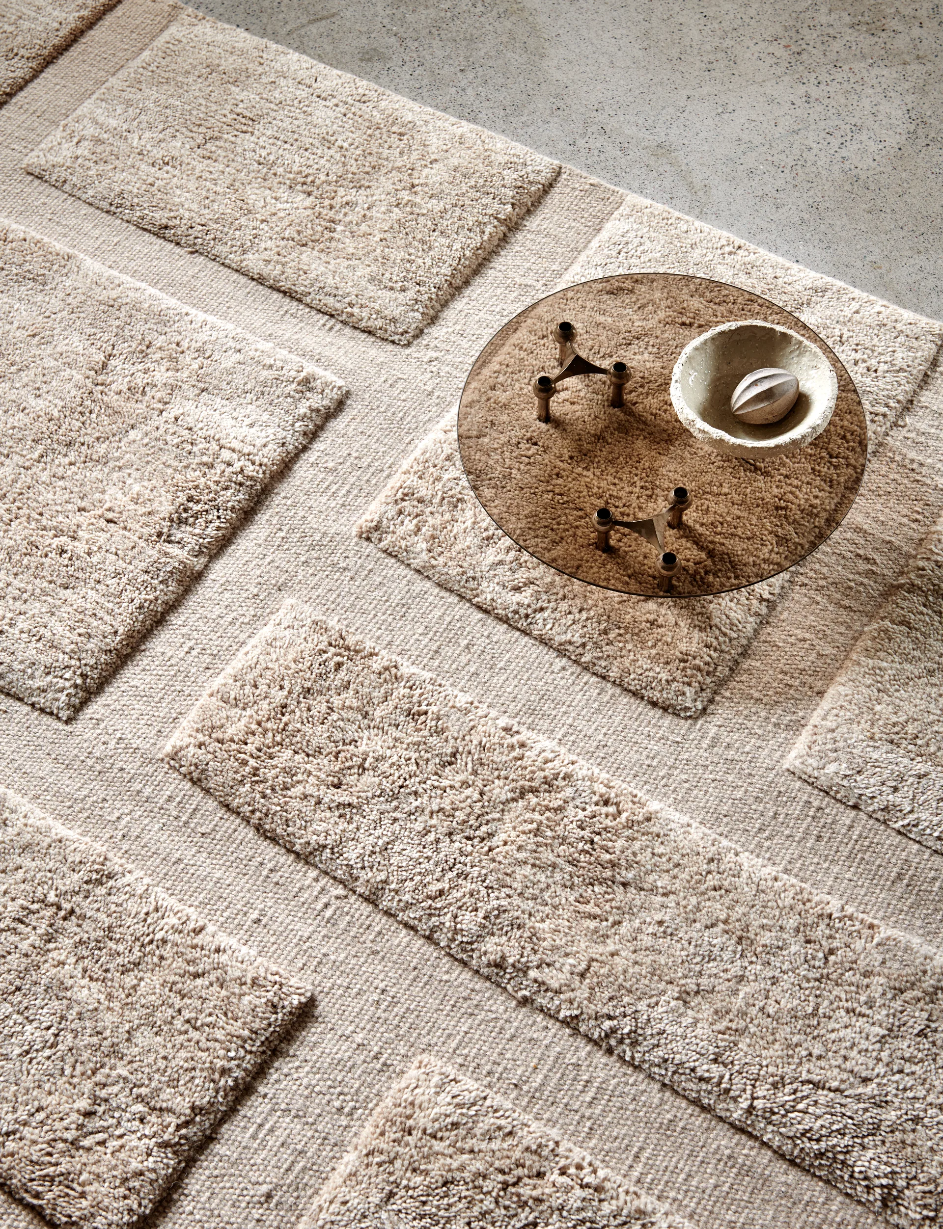 Alfombra de lana Bricks 250x350 cm, Beige Classic Collection