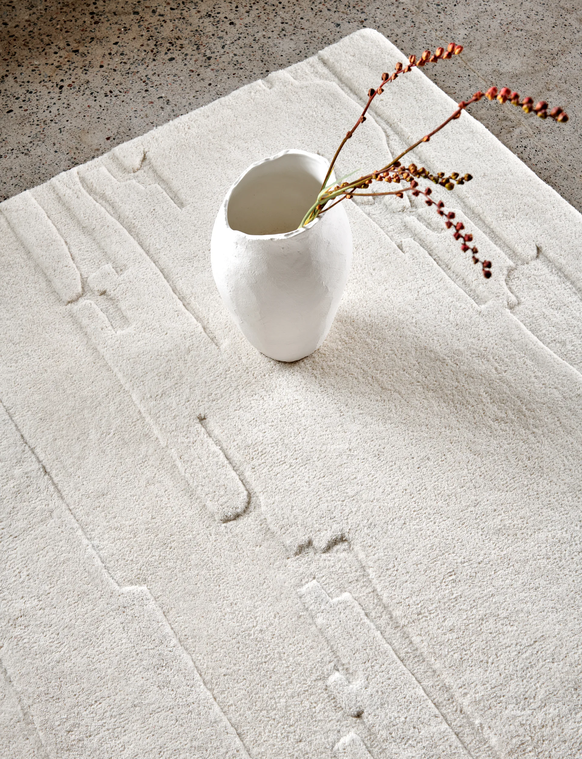 Alfombra de lana Carved 250x350 cm, Ivory Classic Collection