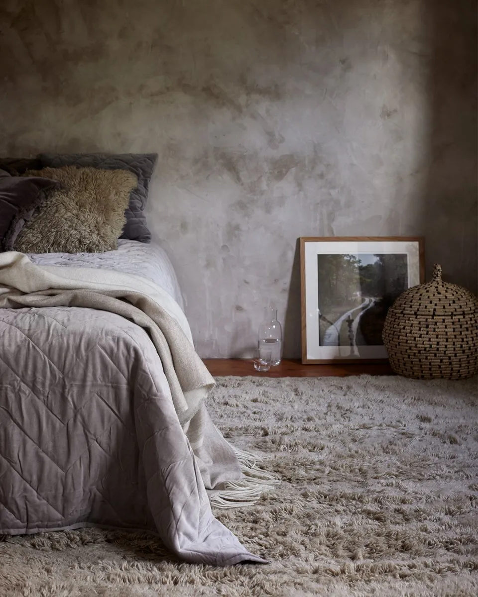 Alfombra de lana Cloudy 200x300 cm, Beige Classic Collection