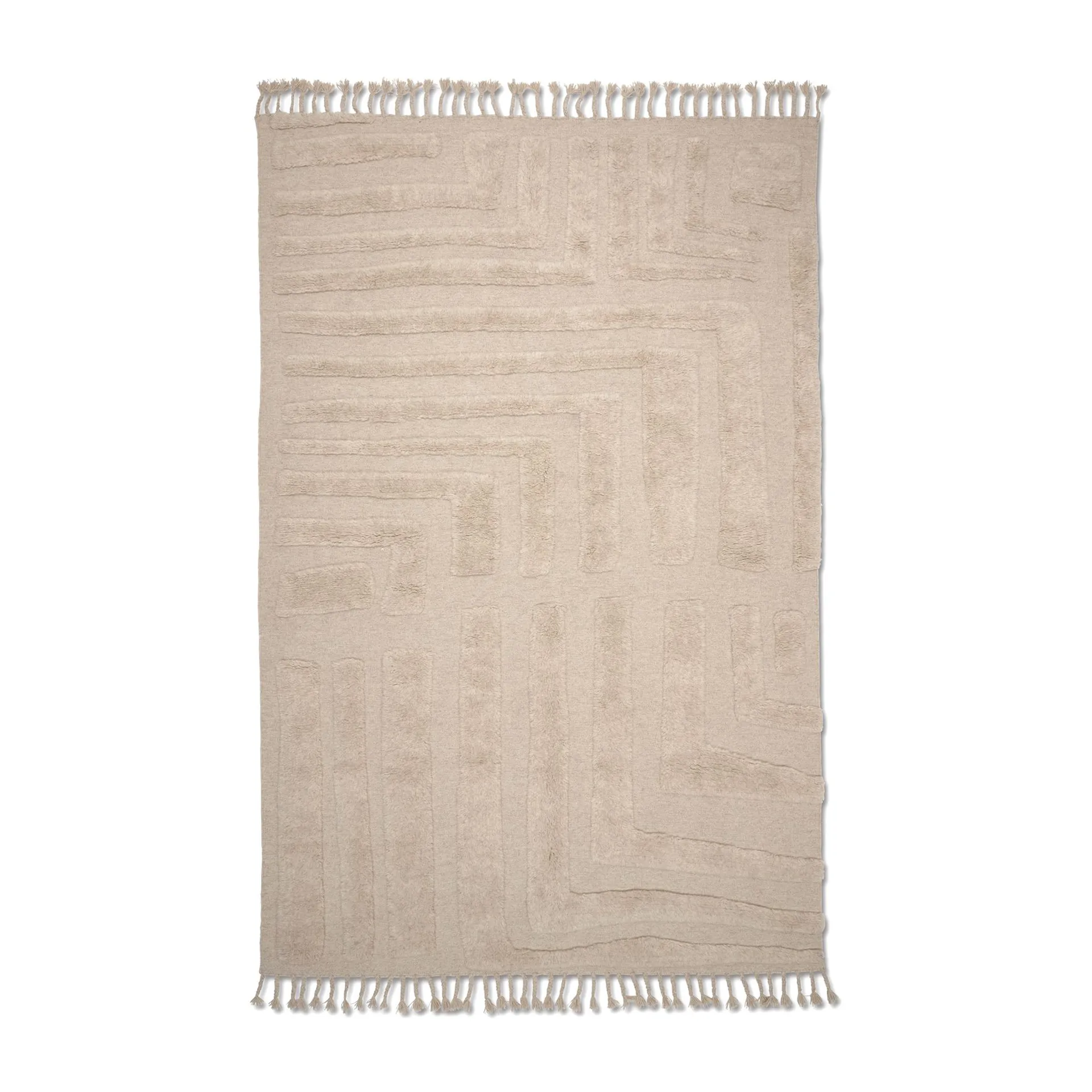 Alfombra de lana Field 200x300 cm, Natural Beige Classic Collection