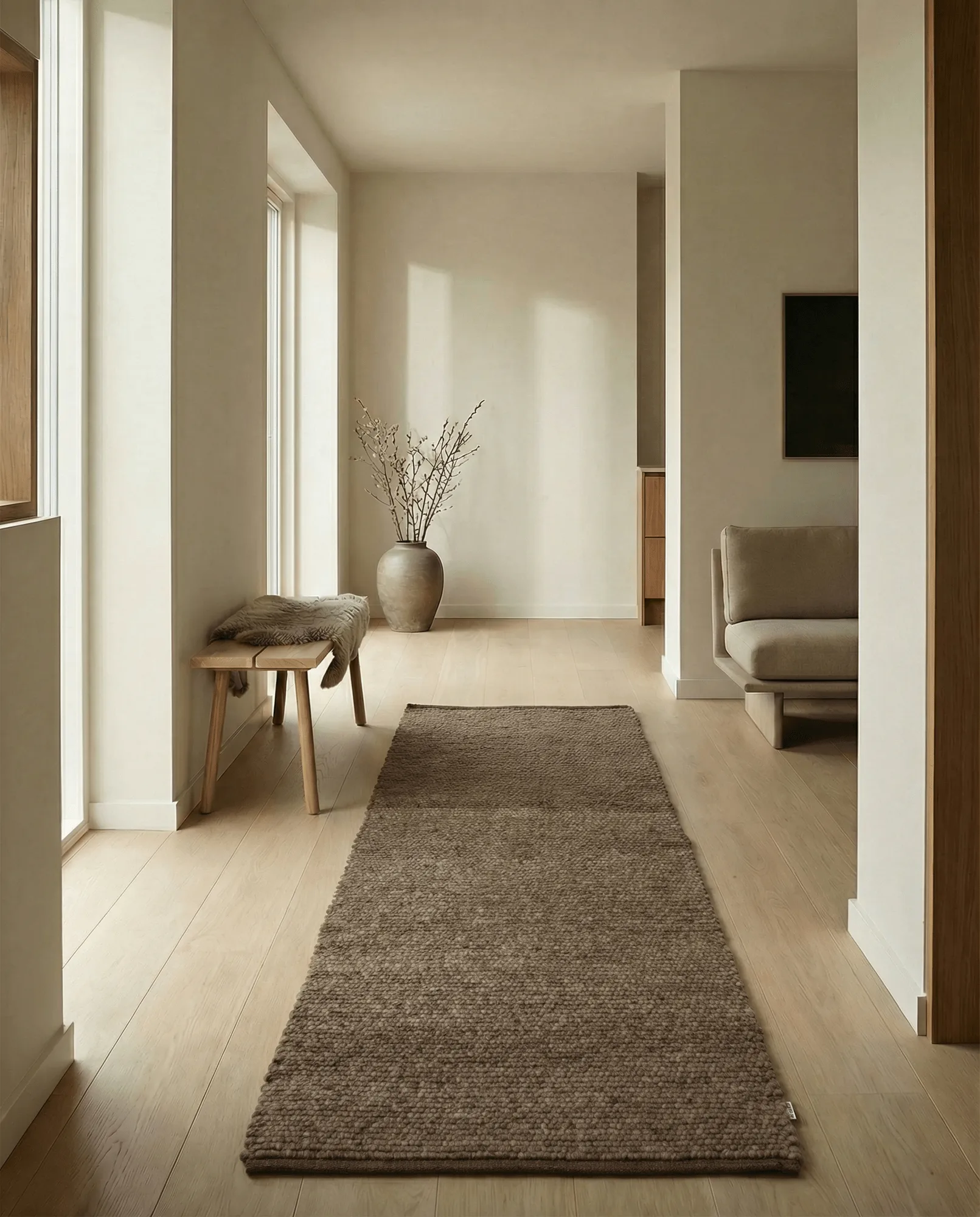 Alfombra de pasillo Merino, Marrón, 80x300 cm Classic Collection