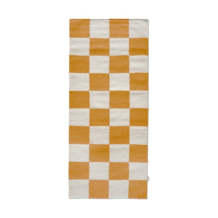 Alfombra de pasillo Squares - White-yellow, 80x200 cm - Classic Collection