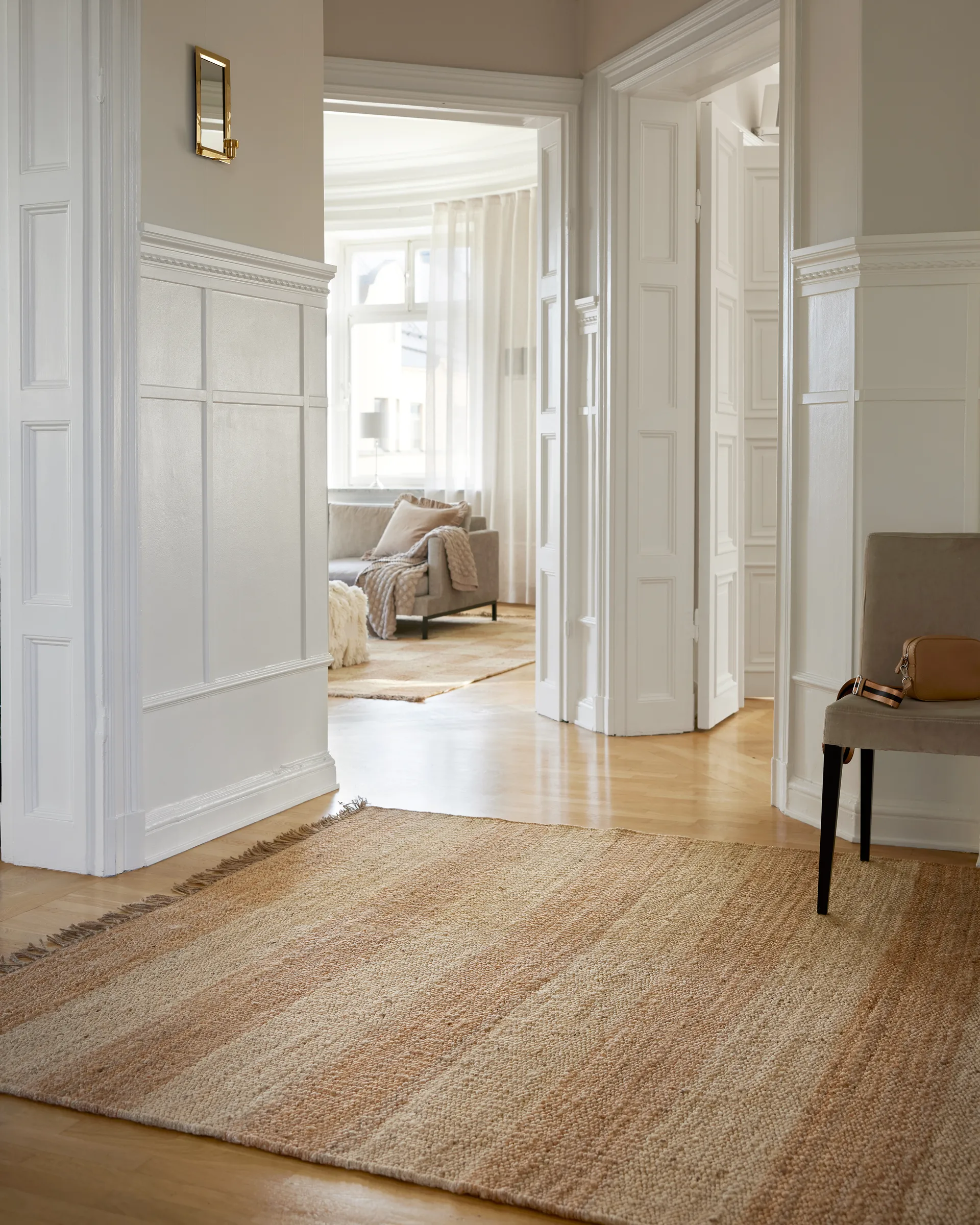 Alfombra Jute Stripes, Yute natural, 170x230 cm Classic Collection