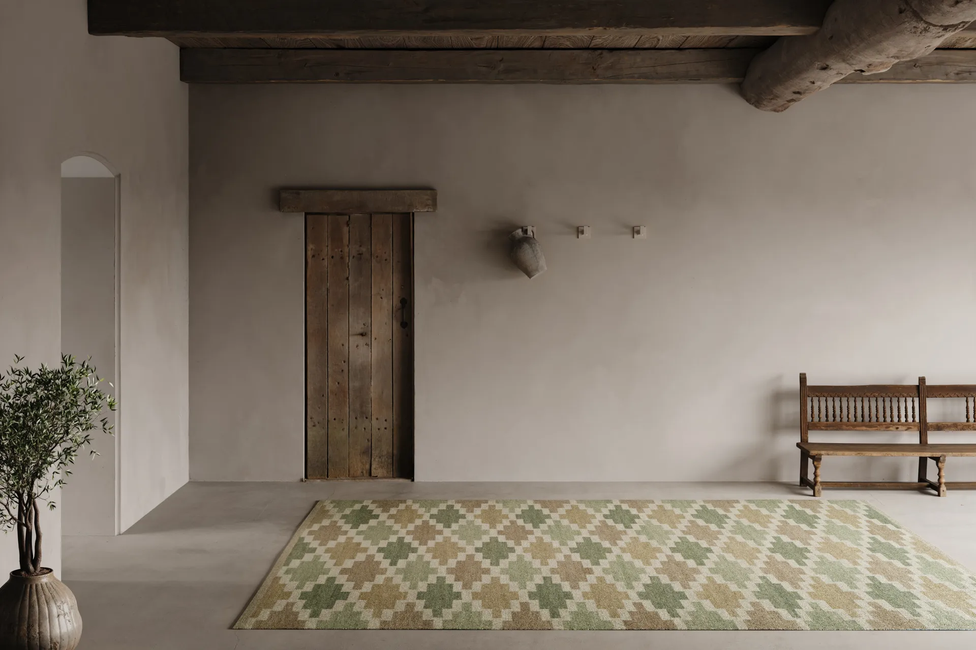 Alfombra Korsnäs, Verde beige, 250x350 cm Classic Collection