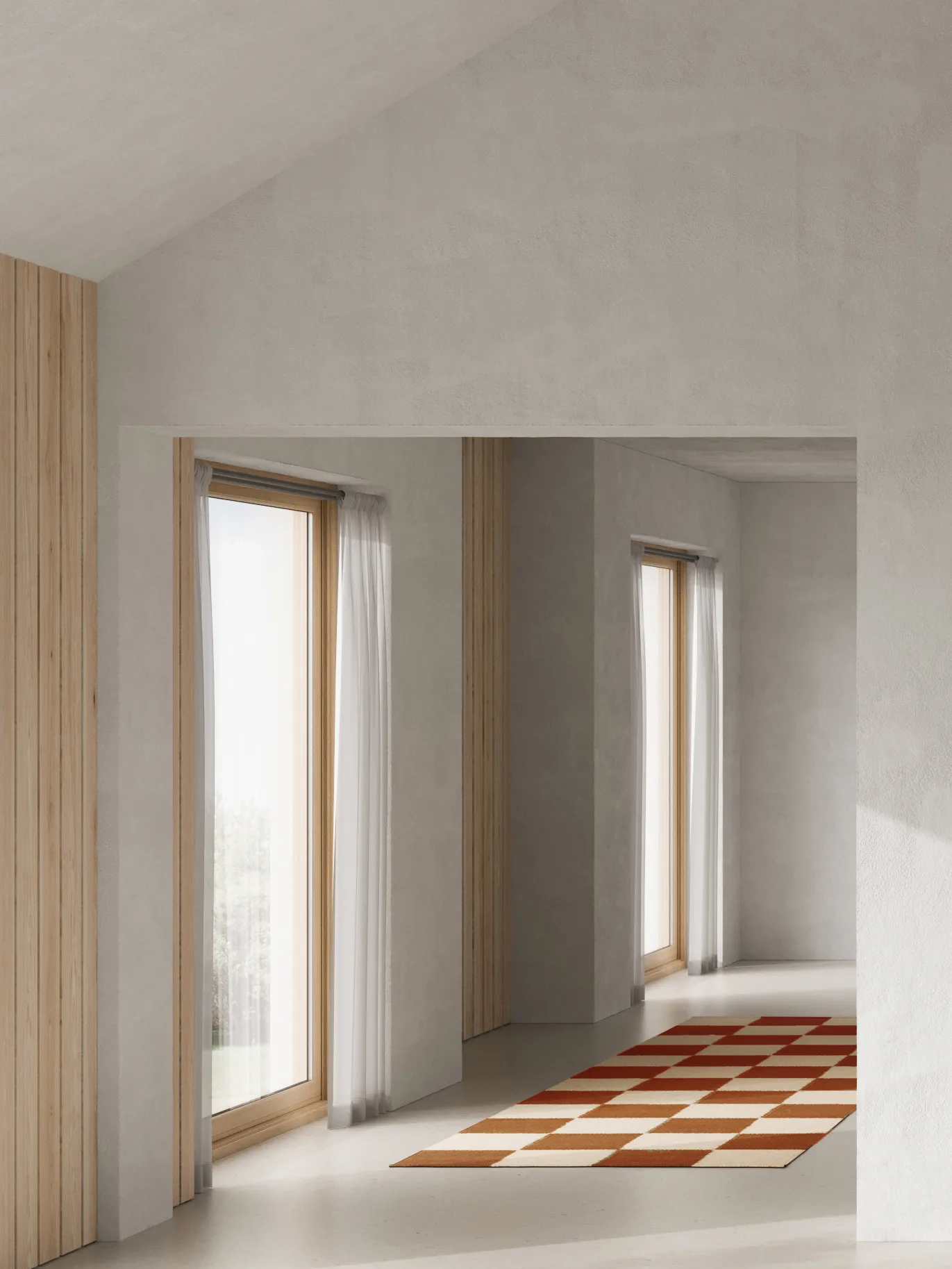 Alfombra pasillera Square, Marrón-natural, 80x200 cm Classic Collection