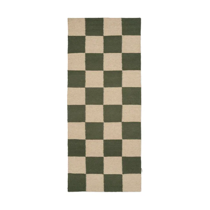 Alfombra pasillera Square - Verde-natural, 80×200 cm - Classic Collection