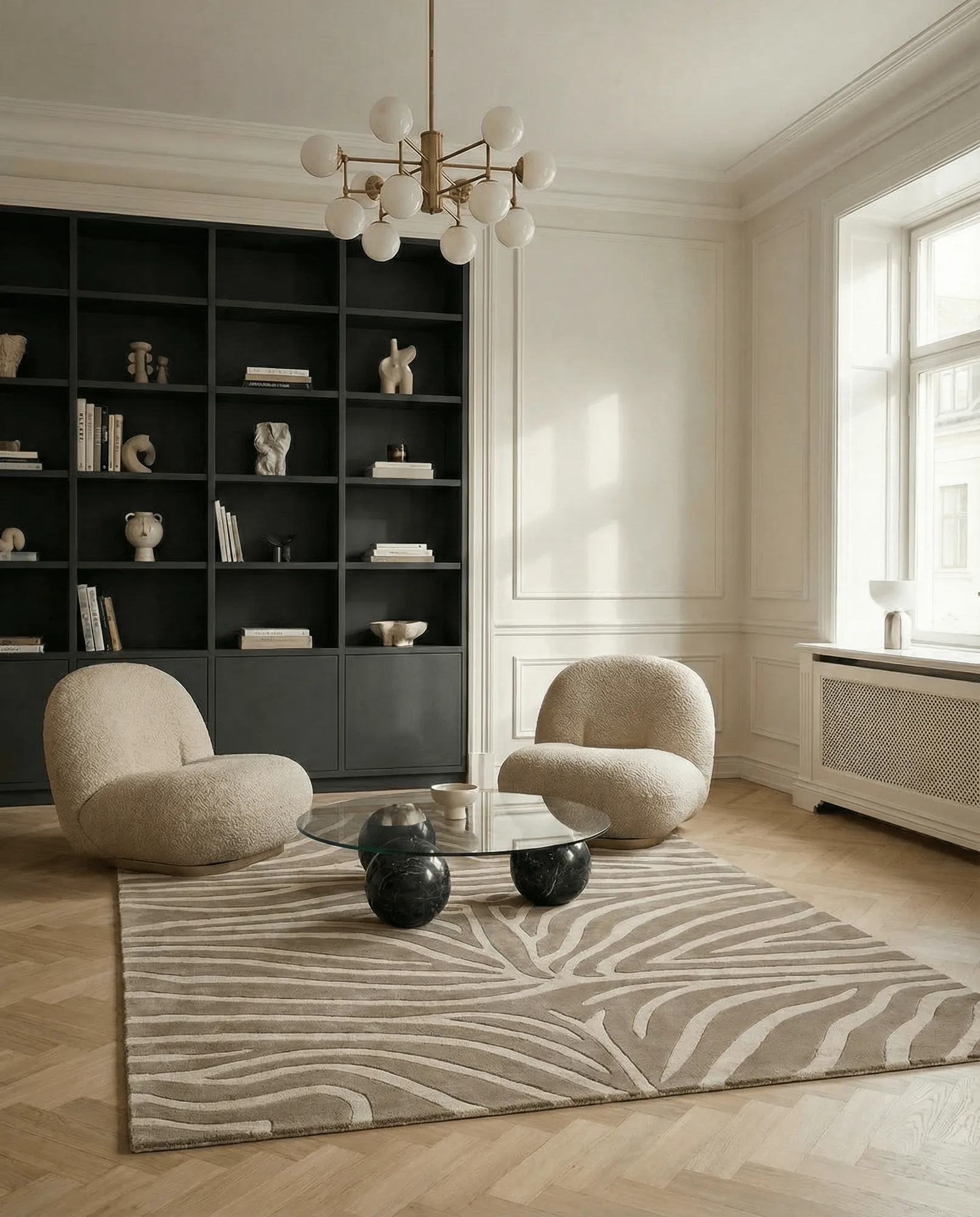 Alfombra Zebra 250x350 cm, Beige, 170x230 cm Classic Collection