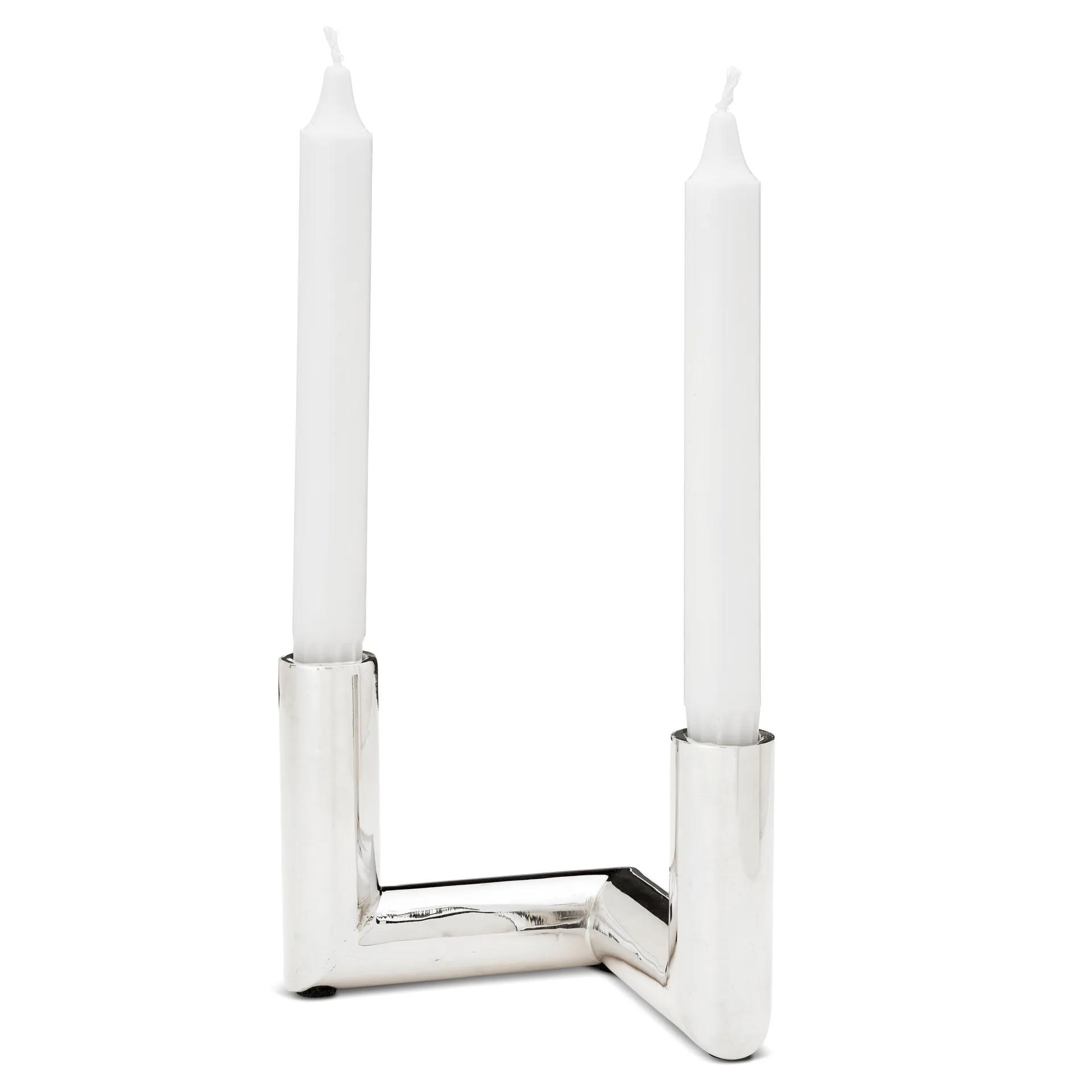 Candelabro Pipe 11 cm, Latón niquelado Classic Collection