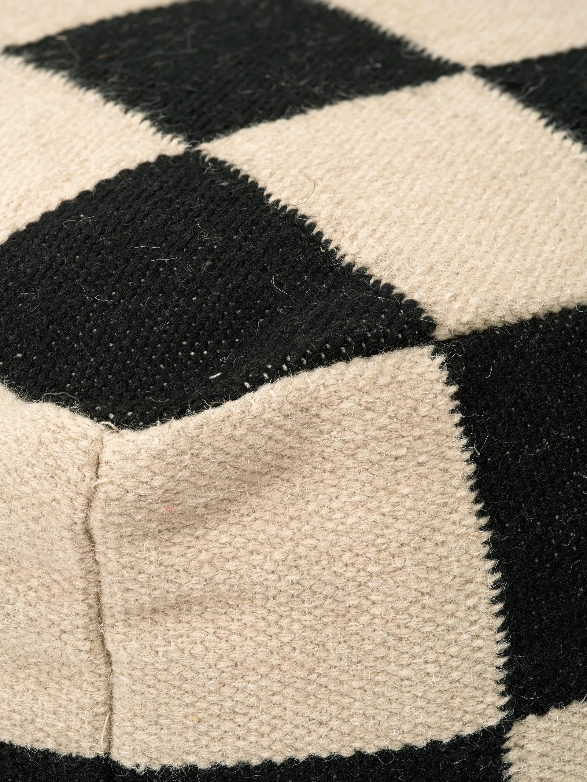 Puf Square 50x50 cm, Negro-natural Classic Collection