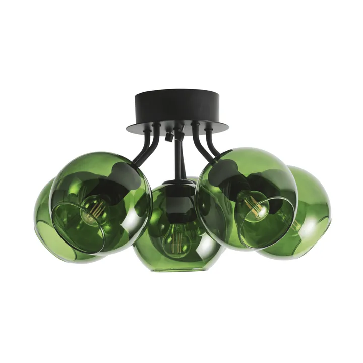 Plafón de techo Tage - Negro, vidrio verde - CO Bankeryd