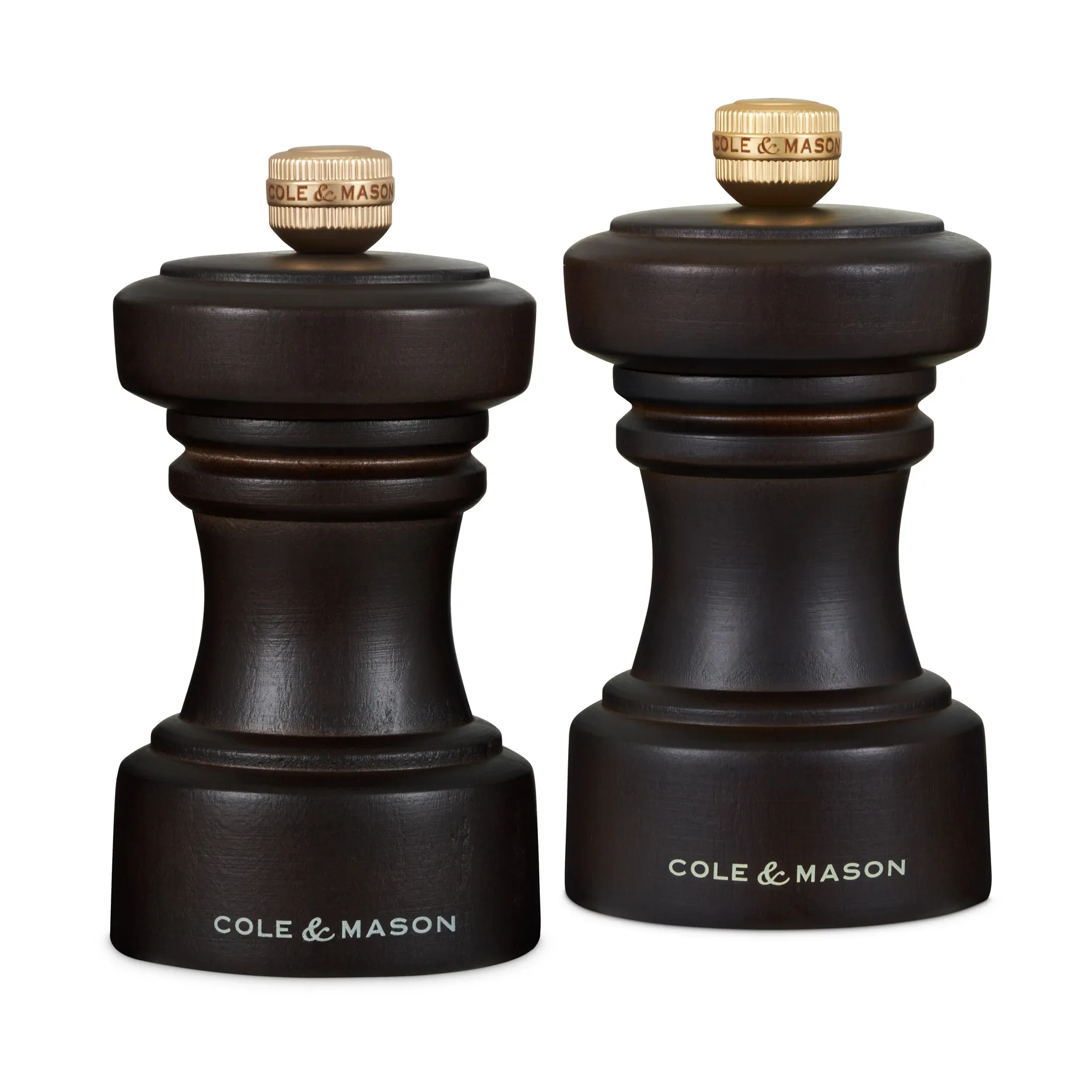 Set de molinillos de sal y pimienta Hoxton 10 cm, Chocolate Cole & Mason