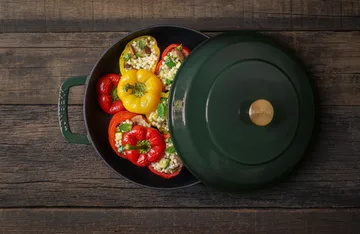 Cazuela de hierro fundido esmaltado Combekk Enameled Ø28 cm - Holly Green-pomo gold - Combekk