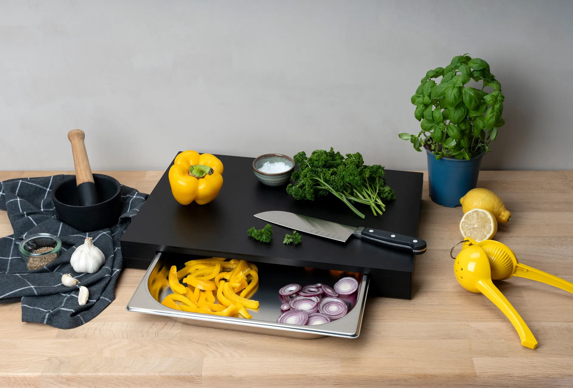 Tabla de cortar Duracore con cajón, 48x32,5 Continenta