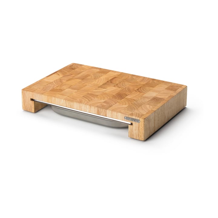 Tabla de cortar madera de caucho con 1 bandeja - 27x39 cm - Continenta