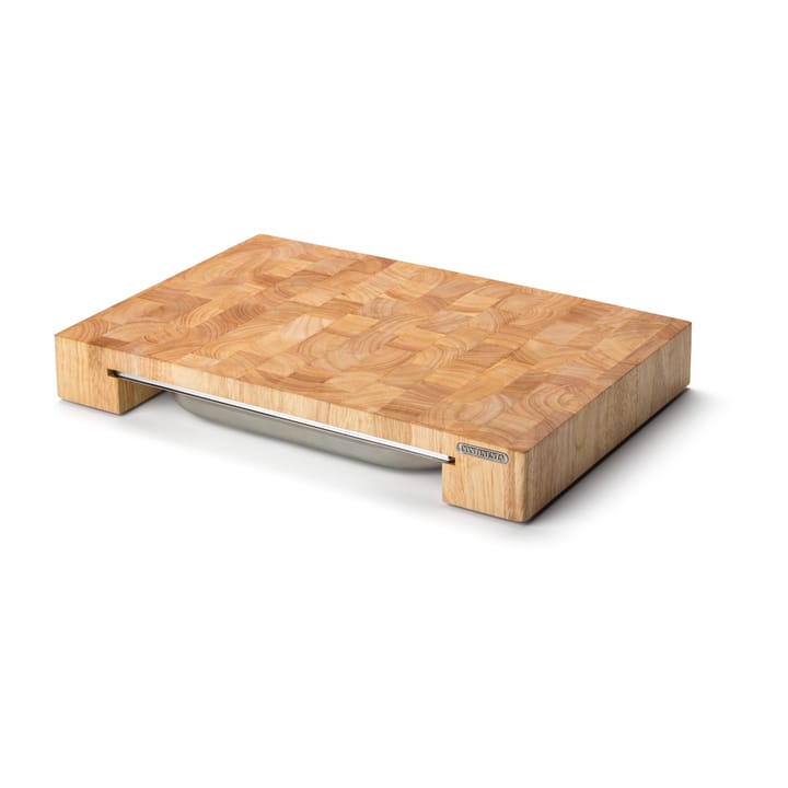 Tabla de cortar madera de caucho con 1 bandeja, 32x48 cm Continenta