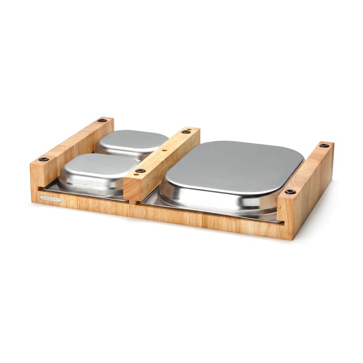 Tabla de cortar madera de caucho con 3 bandejas, 32x48 cm Continenta