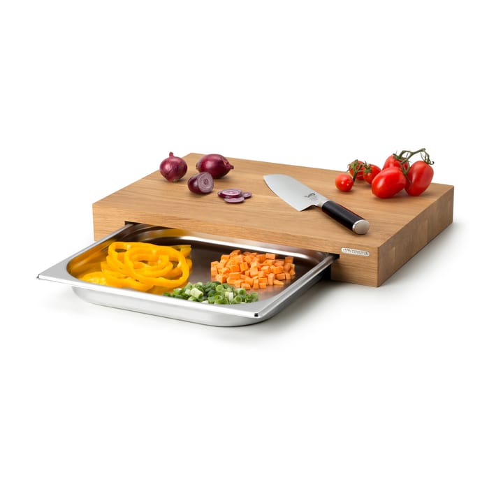 Tabla de cortar roble con 1 bandeja, 27x39 cm Continenta