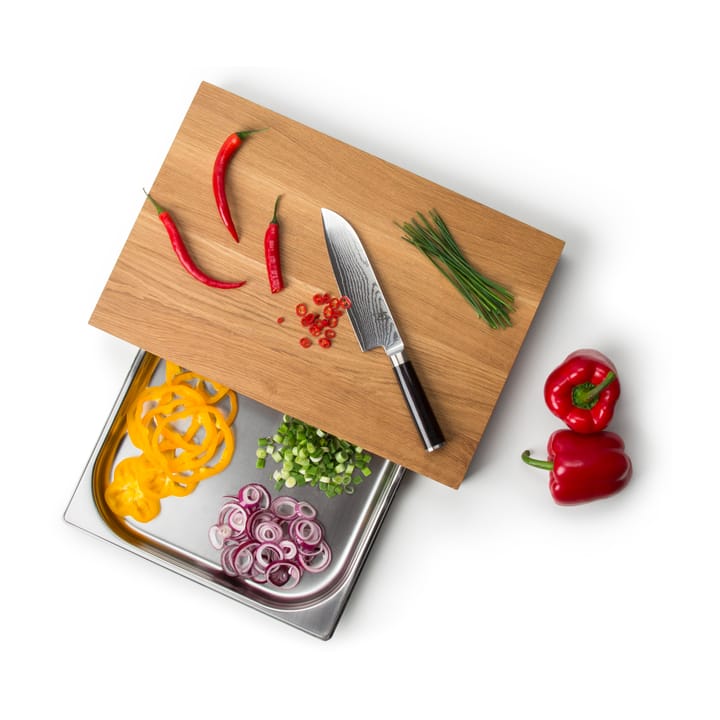 Tabla de cortar roble con 1 bandeja, 27x39 cm Continenta