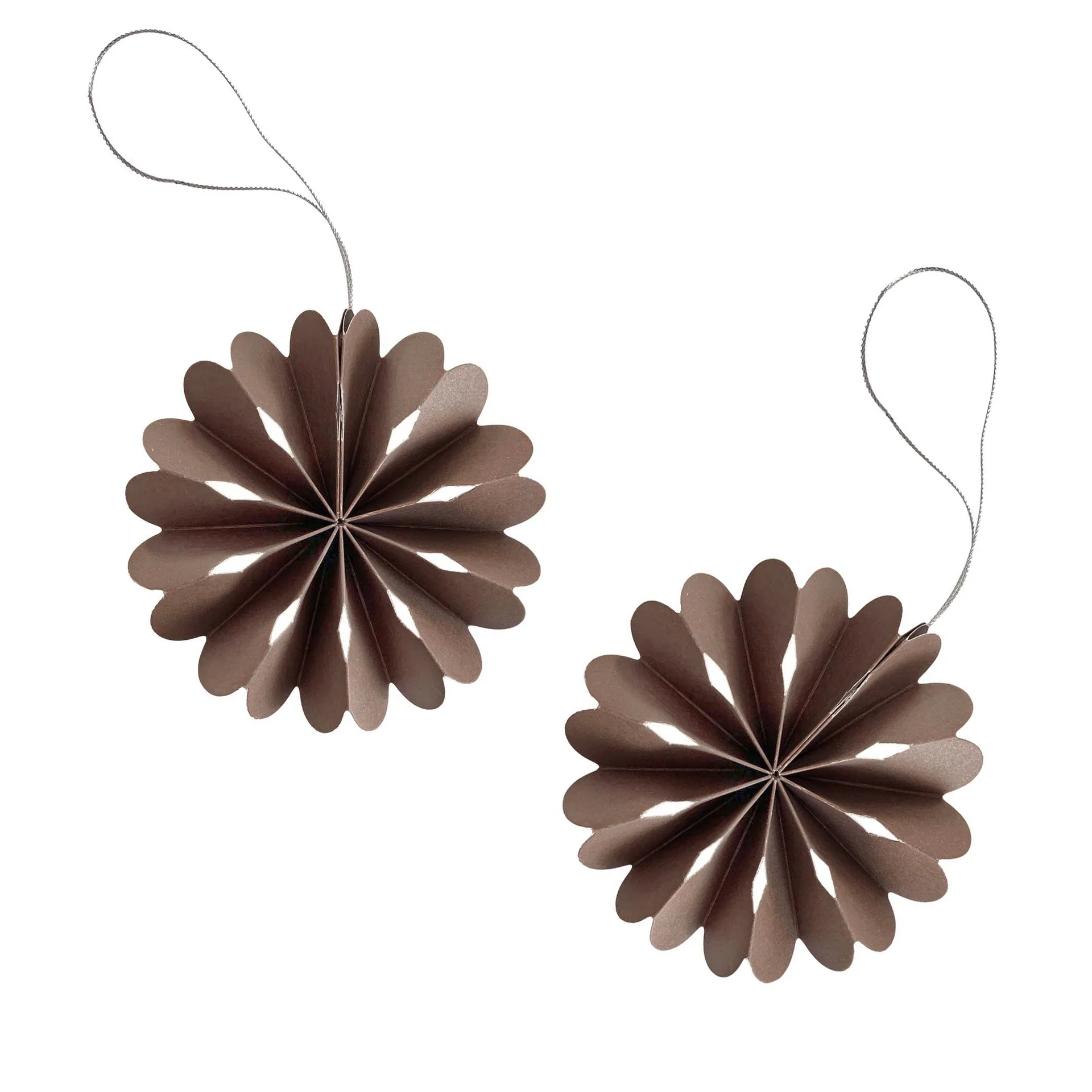 2 Colgantes de Navidad Paper Flowers, Coffee Cooee Design