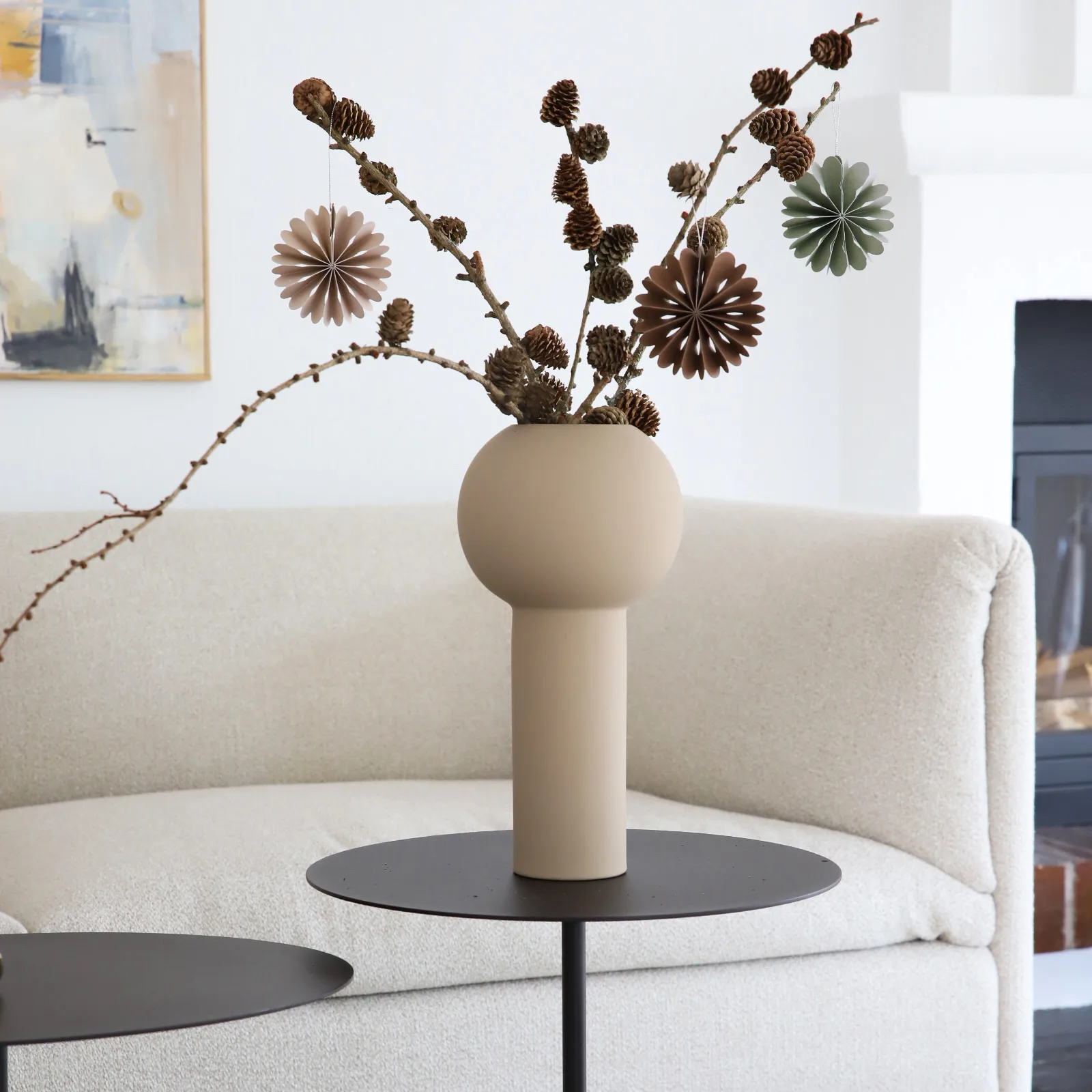 2 Colgantes de Navidad Paper Flowers, Coffee Cooee Design