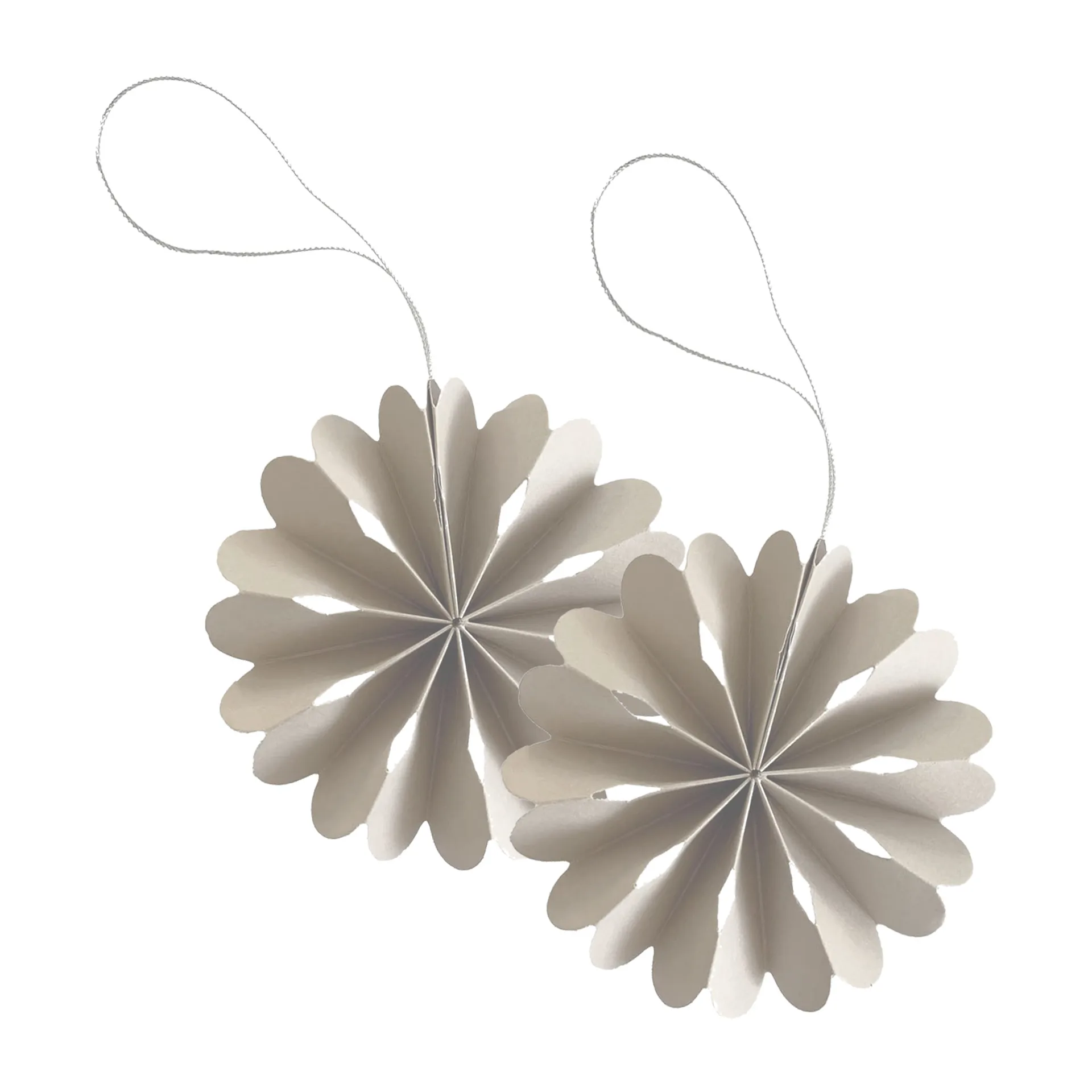 2 Colgantes de Navidad Paper Flowers, Natural Cooee Design