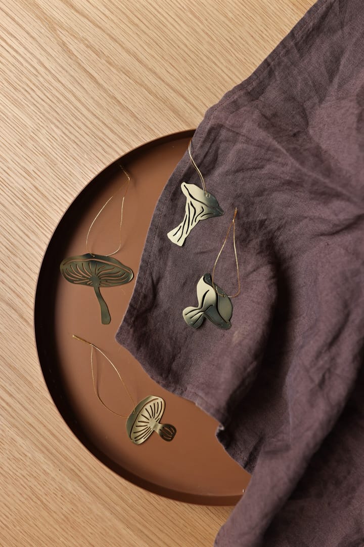 4 Colgantes decorativos Fungi, Latón Cooee Design