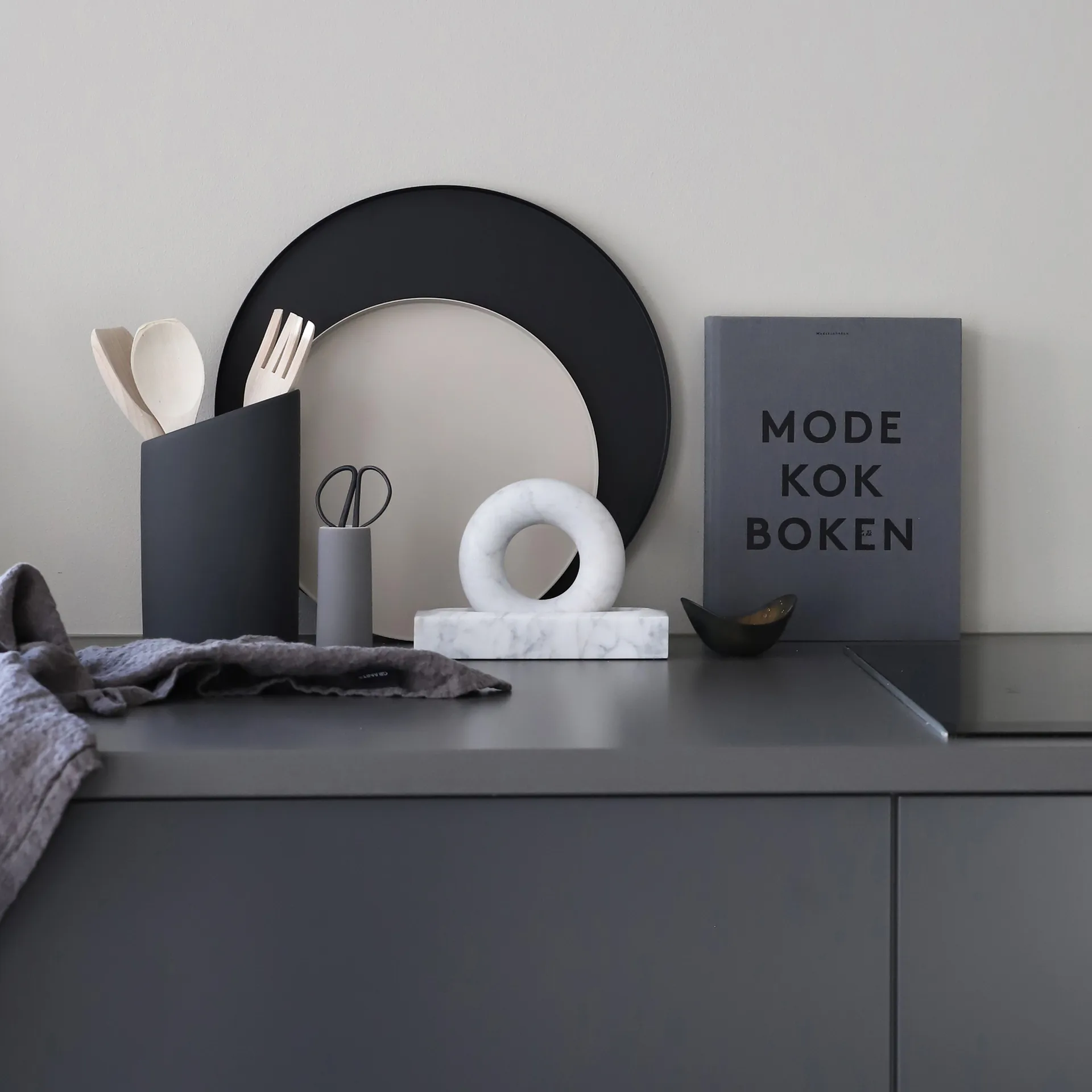 Bandeja Cooee redonda, 40 cm, negro Cooee Design