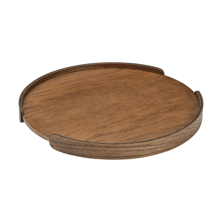 Bandeja Woody - Roble teñido oscuro, Ø35 cm - Cooee Design